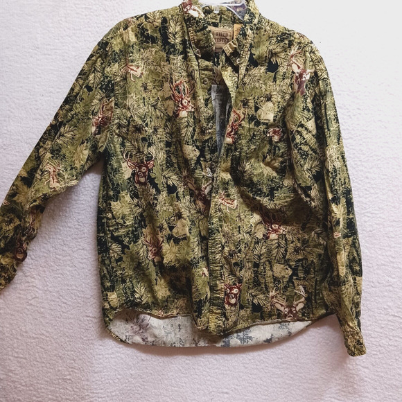 FIELD TESTED BY OUTDOOR LIFE MENS Button Down Deer SHIRT Long Sleeve Size Large‎ - Picture 1 of 5